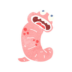 retro cartoon funny worm