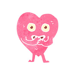 retro cartoon funny love heart character
