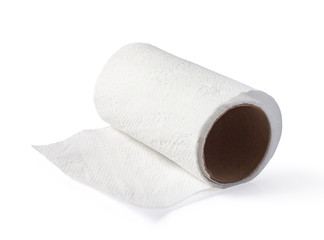 toilet paper isolated on white