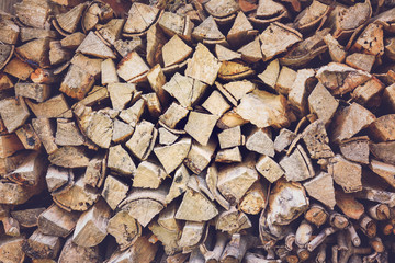 Pile of firewood, Vintage effect