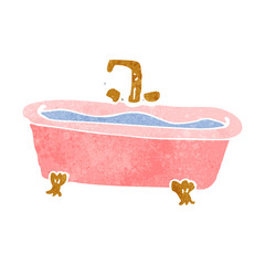 Naklejka premium retro cartoon bath of water