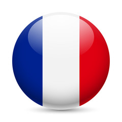 Round glossy icon of France