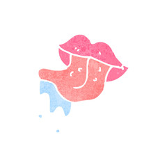 retro cartoon mouth stickin out tongue