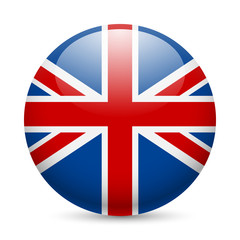 Round glossy icon of Great Britain