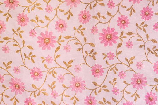texture, print and wale of fabric in beautiful floral pattern