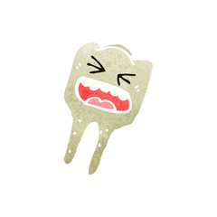 retro cartoon tooth