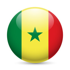 Round glossy icon of Senegal