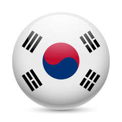 Round glossy icon of South Korea