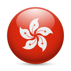 Round glossy icon of Hong Kong