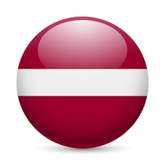 Round glossy icon of Latvia