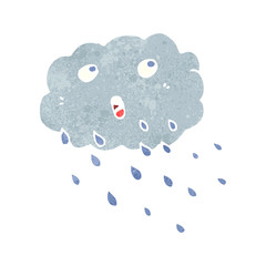 retro cartoon rain cloud