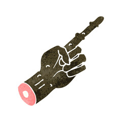 retro cartoon pointing finger