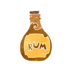 retro cartoon rum bottle