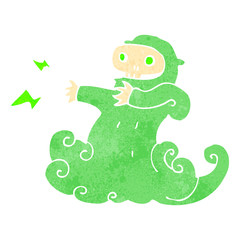 retro cartoon spooky ghost