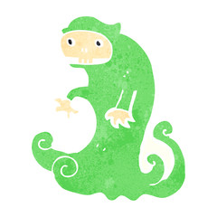 retro cartoon spooky ghost