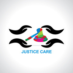 justice concept caring with hand vector illustration