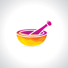creative mortal and pestle concept vector illustration 