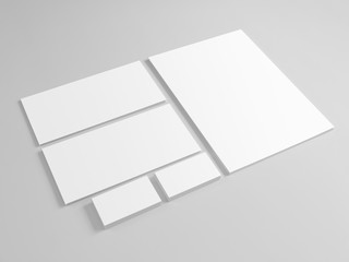 Blank template for branding identity on gray background.