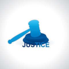 gavel blue color vector illustration 