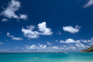 The blue at Saint Martin, Caribbean sea