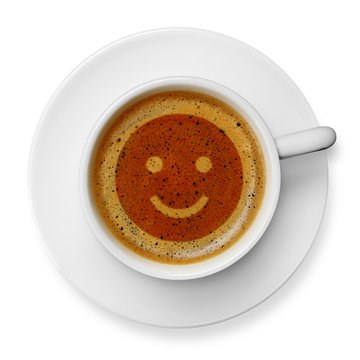 Smiley face on coffee
