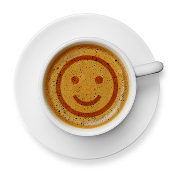 Smiley face on coffee