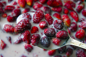 milk with strawberries