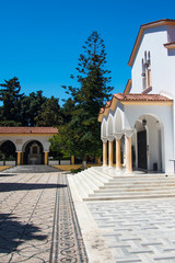 church with a courtyard in Rhodes Kremasti