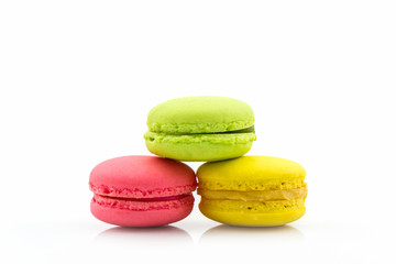 Sweet and colourful french macaroons or macaron.