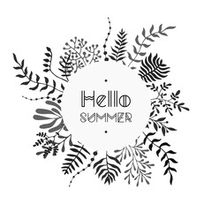 Floral vector black and white bouquet