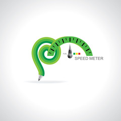 speed meter with bulb idea vector 