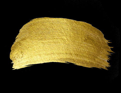 Gold Shining Paint Stain Hand Drawn Illustration