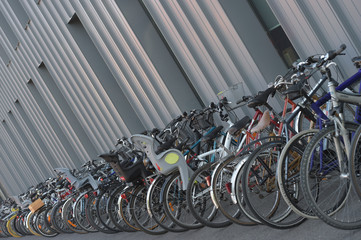 Bicycle parking in a company