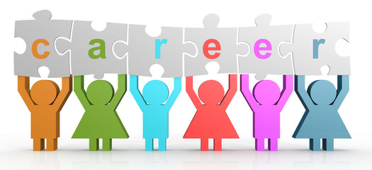 Career word puzzle in a line