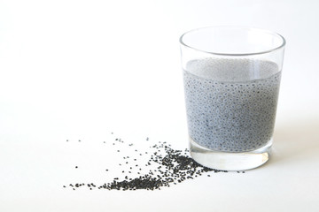 Basil Seed Drink. High fiber food