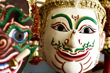 Hua Khon (Thai Traditional Mask) Used in Khon - Thai traditional dance of the Ramayana Epic Saga
