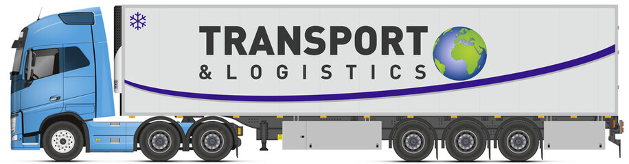 Camion 3 essieu + remorque frigorifique V2 © Norman75