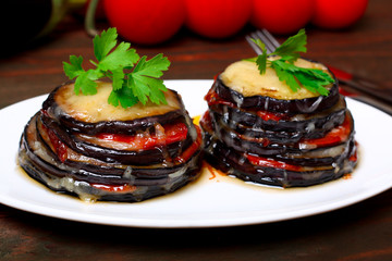 Parmigiana di melanzane: baked eggplant - italy, sicily cousine