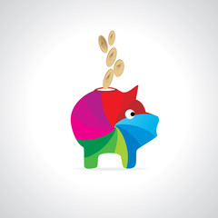 colorful pig bank concept vector illustration 