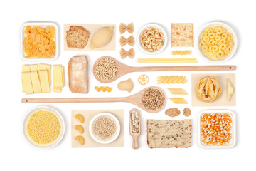 cereals on white background  