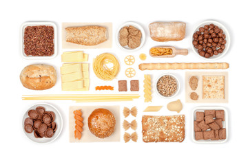 cereals on white background  