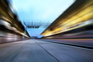 Fototapeta na wymiar Motion blurred racetrack