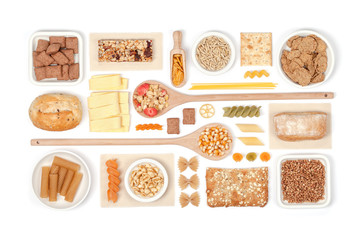 cereals on white background  