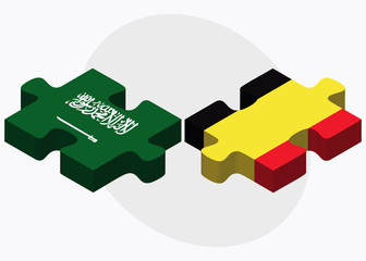 Saudi Arabia and Belgium Flags