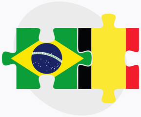 Brazil and Belgium Flags