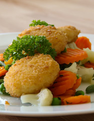 Käse gebacken mit Gemüse