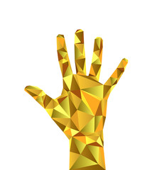 low poly polygonal body hand wrist gold jewelry