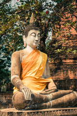 Buddha of statue in Ayutthaya Thailand