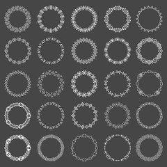 Collection of round elements for design in ethnic style