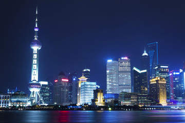 Obraz na płótnie Canvas Beautiful Shanghai Pudong skyline at night